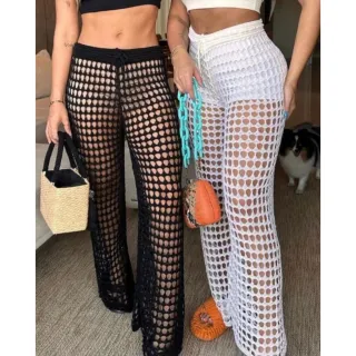 Calça de Praia Tricot Verão - Lançamento Blogueira - Preto