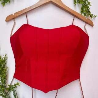 Corset Cropped Top Anira Tomara que Caia - Várias Cores - VERMELHA (36/42)