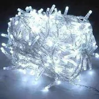 Cordão Pisca Pisca Natal 100 Leds 10m - Várias Cores e Funções - Branco Quente