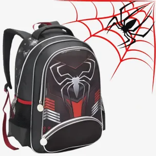 Grande Mochila Infantil Masculina Spider-Aranha Dark 2023 Escolar Resistente - PEQUENA