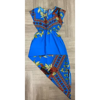 Moda Evangélica Vestido Estampado Manga Curta Viscose Fenda Lateral - estampa 15