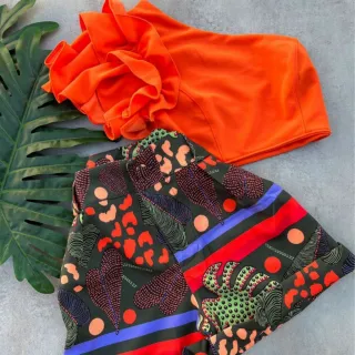 Estampado Feminino Social Curto - 2