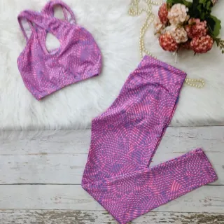 Calça + Top Fitness SUPLEX Conjunto 3em1 - ESTAMPADO *02