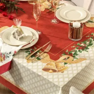 Toalha de Mesa Estampada Natal com Glitter - 2 Metros - Único