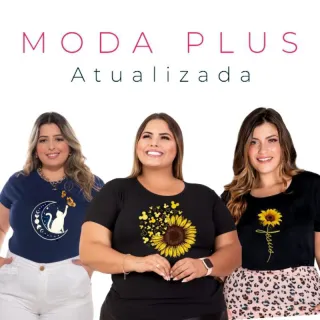 Camiseta Girassol Plus Size em Viscolycra
