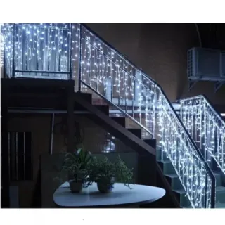 Decoração de Natal: Cascata Pisca 200 Leds Branco Frio/Branco Quente 220v - BRANCO FRIO