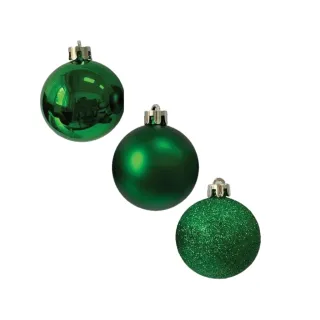 Kit Decoração Natalina Bolas de Natal - 9 Unidades Tamanho Médio 6cm - Verde