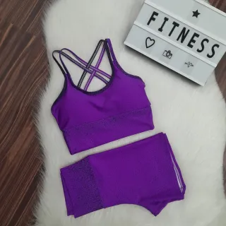 Top e Short Fitiness para Exercícios Físicos - Conjunto de Academia - Rosa
