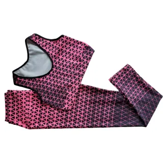 Calça Legging e Top Conjunto Fitness Feminino - Cor rosa