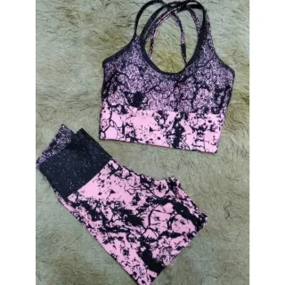 Top e Short Fitiness para Exercícios Físicos - Conjunto de Academia - Rosa