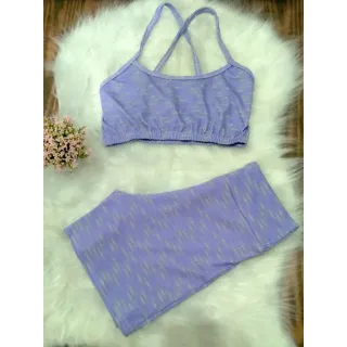 Conjunto Fitness Feminino Veste 36/42 Top + Short Academia Sem Bojo - CJ17