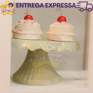 Elegante Kit de Boleira Cake Renda + Mesinhas + Vasos Grego + Bandejas - Vermelho