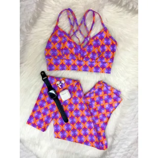 Legging Fitness Compressão Aveludada, Conjunto Poliamida Cós Alto - Vermelho