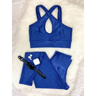 Legging Fitness Compressão Aveludada, Conjunto Poliamida Cós Alto - Vermelho