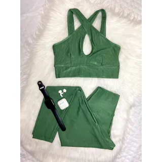 Legging Fitness Compressão Aveludada, Conjunto Poliamida Cós Alto - Vermelho