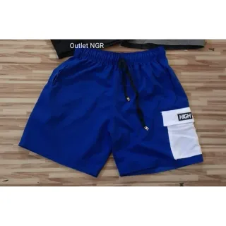 Lançamento premium: Bermuda Elastano Masculina Short - Bolso lateral Hig azul
