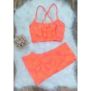 Top e Short Estampado Conjunto Academia Feminino - Pode Escolher a Cor - CJ10