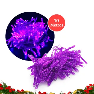 100LED Pisca Natal Colorido Quente Frio Branco 10M - Kit 3 - RGB/220V