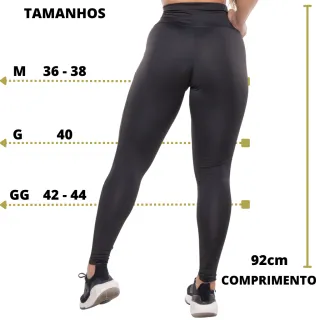 Moda feminina: Kit com 2 Calças Legging Fitness de Academia com Tule - Preto