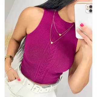 Tendência 2023: Cropeed em fio modal estilo blogueirinha - ROSA-PINK