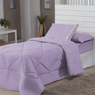 Promoção Edredon Solteiro Dupla Face Margarida com Fronha - Avelã