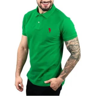 Bordado Masculino Camisa Polo Gola - Preto