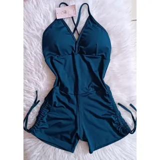 Academia cordinha lateral macaquinho fitness com bojo - estampa 13