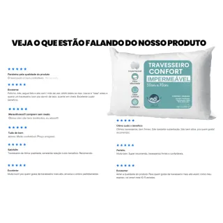 Travesseiros IMPERMEÁVEL 50x70 Kit 2 - Antialérgico Fibra De Silicone - Único