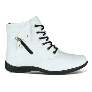 Ótima Qualidade! Bota Feminina Coturno New Step - Nude