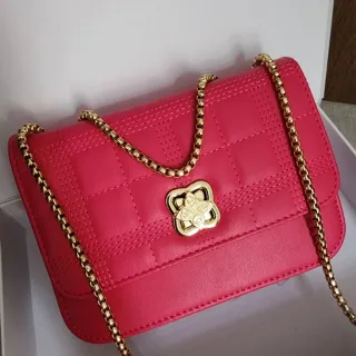 Moda Blogueira: Bolsa Feminina Pequena Festa Balada Alça de Corrente Transversal - DB-426 KHAKI