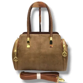 Bolsa Grande Transversal Feminina Boston - Ajustável e com Bolso Anti Roubo - CAFE