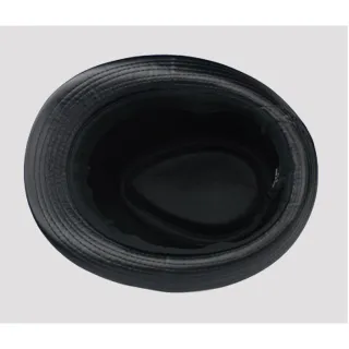 Couro sintético chapéu aba curta fedora - Preto