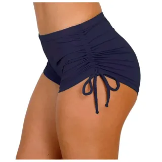 Calcinha Sunquini Shorts Cordinha Biquíni Praia - Azul Marinho