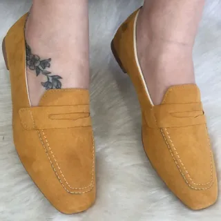 Confortável Sapatilha Feminina Camurça Moderna - Elegante Sapato Casual - 37
