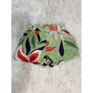 Estampada feminina verão: short crepinho com elastano - X217-AMARELO