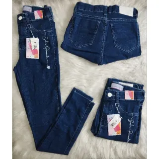 Cintura alta Sal e Pimenta jeans calça - Forma PEQUENA/ corte/ B 0337