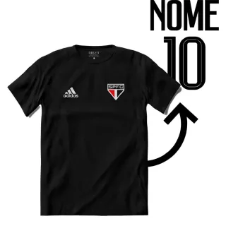 Personalize sua camiseta unissex dryfit respirável com nome e número - Santo Paulo Futebol - Branco