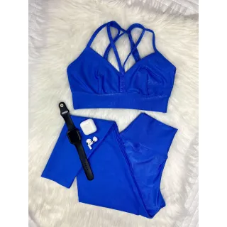 Legging Fitness Compressão Aveludada, Conjunto Poliamida Cós Alto - Vermelho