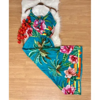 Coleção Verão Vestido Longo em Viscose - Estampa 25