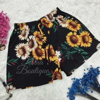 Casual Plus Size Feminino Shorts Estampado Viscose - Cor de fundo Azul