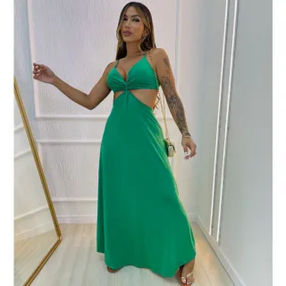 Estampado longo feminino vestido - Inspiração FAR|M 12 c/ bojo