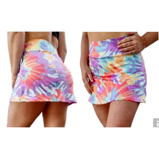 Saia fitness feminina curta em suplex - escolha a estampa que mais combina com você