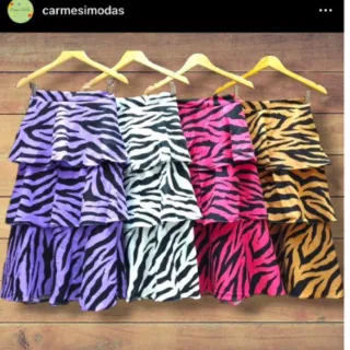 Saia midi elástico cintura 3 babados - Nude