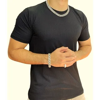 Lançamento Camiseta Masculina Manga Curta Canelada Básica - BRANCA LISA