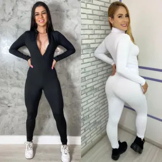 Moda Gringa: Macacão Longo Feminino com Zíper para Balada - Virginia Blogueira