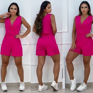 Transpassado verão macaquinho feminino - Preto