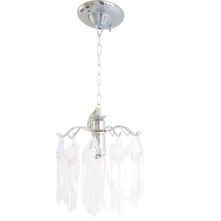 Lustre pendente de metal com pingentes em acrílico, lâmpada LED - Raryel - Único