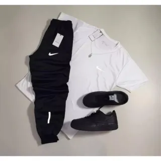 Promoção Conjunto Refletivo Dri-Fit: Calça e Camisa para Treino - calça azul + camisa branca