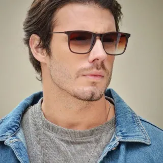 Qualidade Alta Pena Metal Óculos Sol Quadrados Masculinos