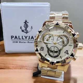 Mod1/4 Pallyjane - Relógio Masculino Prova D´Água - Dourado/Dourado/Azul-Mod4